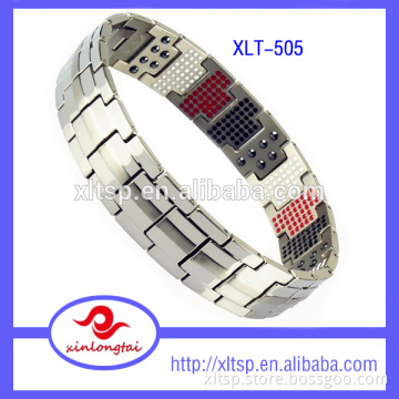 China Manufacture pure titanium 4 in 1 energy element bracelet for men